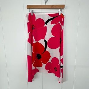 John Paul Richard Uniform Skirt Black/White/Pink Floral Vintage Spring